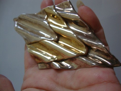 Ciondolo Spilla Argento Sterling 925 Vintage XLarge Designer Insegna Modernista Dichiarazione - Foto 4 di 9