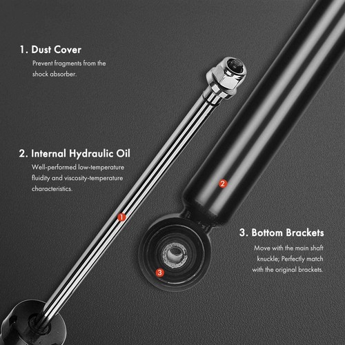 2Pcs Rear Side Shock Absorber for Volkswagen Beetle 1998-2010 Golf Jetta Audi TT - Picture 3 of 9