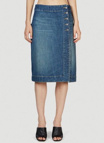 Neu mit Etikett $ 950 Bottega Veneta Medium gewaschener Denimrock 8 US (42 Euro)