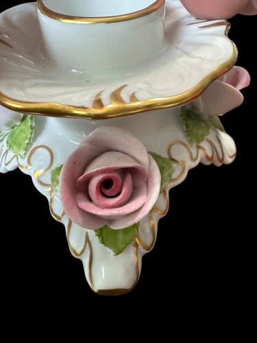 Vintage AK Kaiser Kerzenständer goldbesetzt floral Porzellan Made in W. Germany - Bild 8 von 15