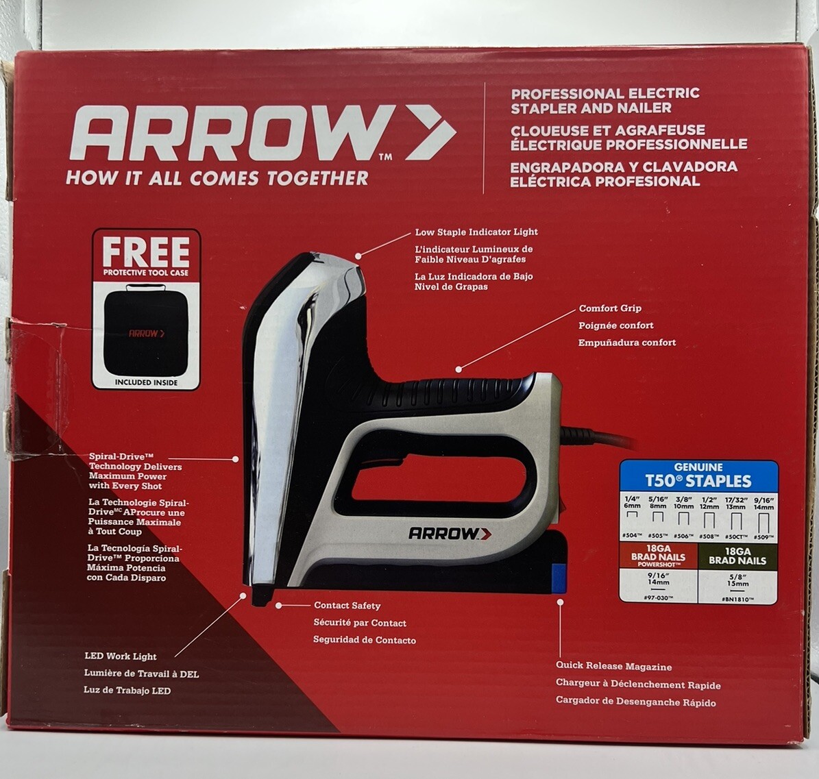 Arrow T50AC Professional Electric Stapler And Nailer w/ CaseFAST