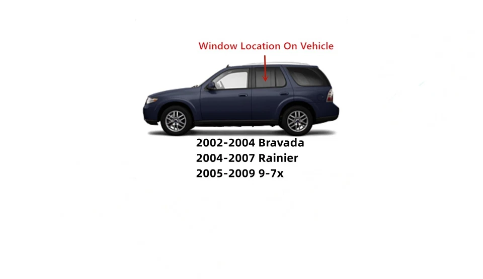 Fits Oldsmobile Bravada Buick Rainier Saab 9-7x Driver Side Left Rear Door Glass - Image 3 of 4