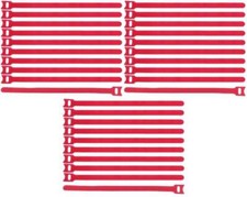 30 x Cable Hook and Loop 300 x 28mm Red Cable Hook and Loop Cable Ties Hook and Loop Ties VT