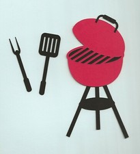 Grill Die Cuts, 5.75" tall - 3 pcs. - Barbeque Die Cuts - Scrapbooking