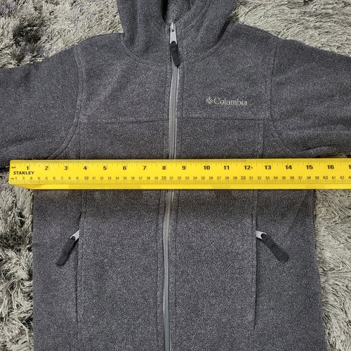 Columbia Fleece Jacket Youth 6-7 Gray Hooded Long Sleeve Outdoor Zip Pocket Logo - Picture 6 of 21