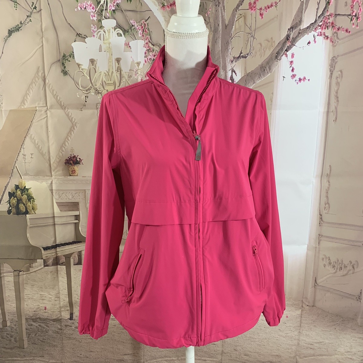 Talbots Woman's Yoga Active Jacket Coat Zipper Pink Size X Small
