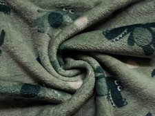 Super Soft Cuddle Fleece Reversible Fabric Material CROCO AND STRIPE DUSTY MINT