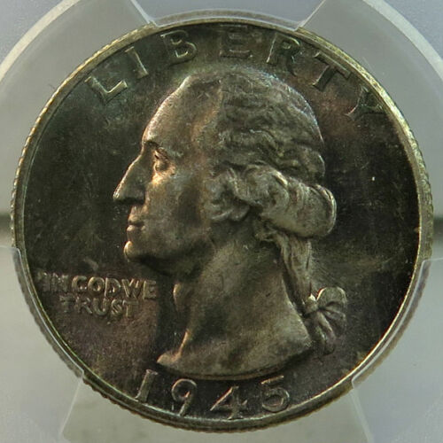 1945 S Washington quarter PCGS MS64 *DDR-003/inverted mintmark* BR - Picture 2 of 3