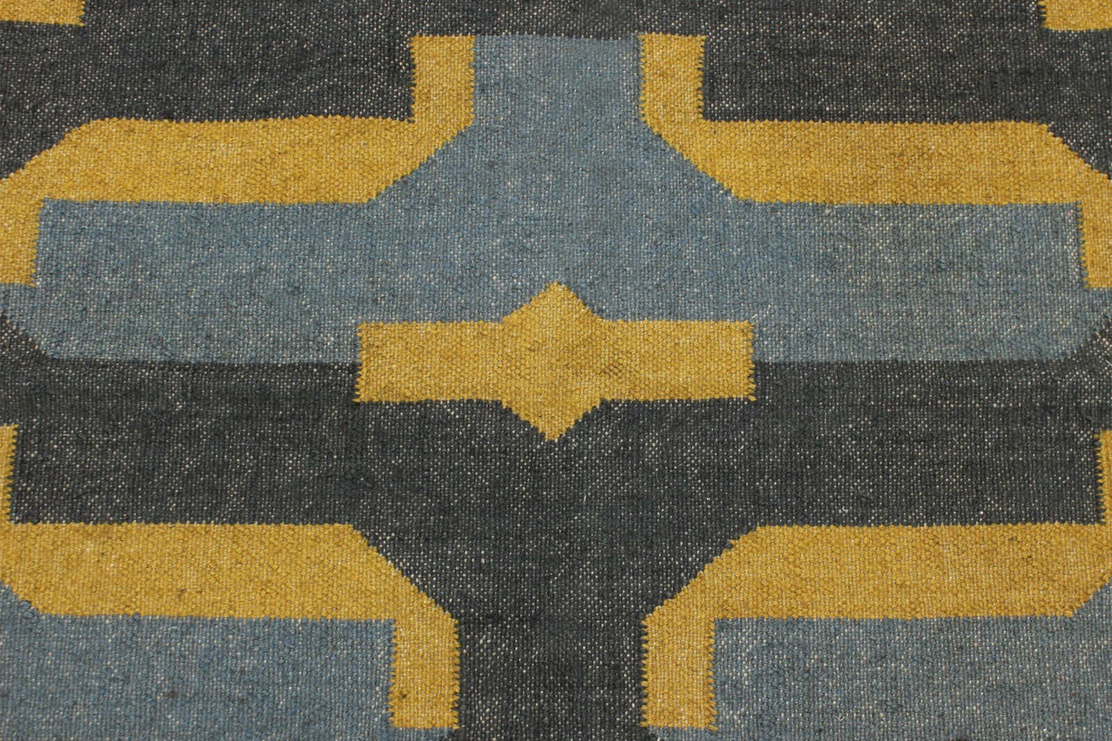 Handwoven Jute Wool Geometric Area Rug Modern Kilim 4x6 Ft Rug