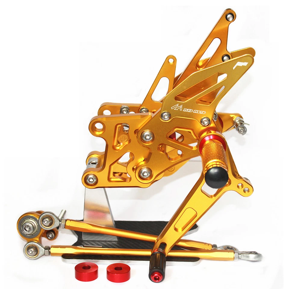 Juego trasero ajustable estriberas para motocicleta Yamaha YZF-R6 2017 2018 GD Foto 3 de 4