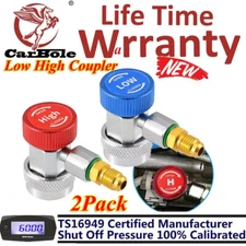 2Pack HVAC High Low Side Quick Connector Adapter Fitting Coupler Kit For Car AC