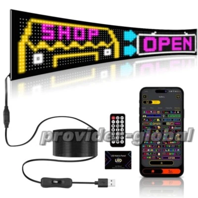 LED Schild Leuchtreklame Laufschrift Werbung Leuchtschild APP Programmierbar USB - Bild 1 von 4