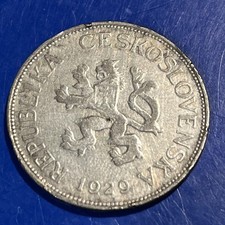 1929 CZECHOSLOVAKIA 5 KORUN SILVER COIN 