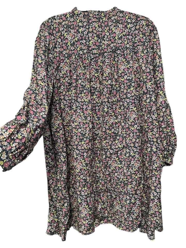 J.CREW WOMEN’S COTTON FLORAL SHIRT LONG SLEEVE DRESS SIZE XL - Image 4 of 4