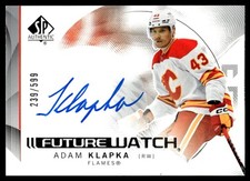 2024-25 SP Authentic Future Watch Horizontal Autograph Rookie Adam Klapka Rookie