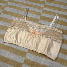 Antique / Vintage 1910s Edwardian Silk Lace Corset Cover