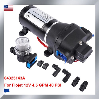 #ad 04325143A 12V Water System Pump Deck Wash 4.5 GPM 40 PSI for Flojet BRAND NEW $156.59