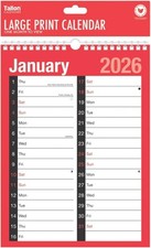 FIRST CHOICE KAYA 2026 Wallplanner R&B - A4 2 Column Month to View Slim... 