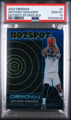 Obsidian Hotspot Anthony Edwards Blue Deep Sea #5/5 Jersey Number PSA 10 POP1