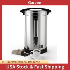 Stainless Steel Hot Water Urn Commercial Grade 100-Cup Coffee Urn 14L Capacity A