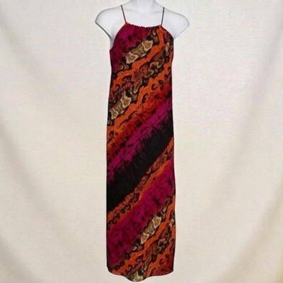 Emma & Michele Bohemian Maxi Dress Abstract Animal Print Sleeveless Size 12
