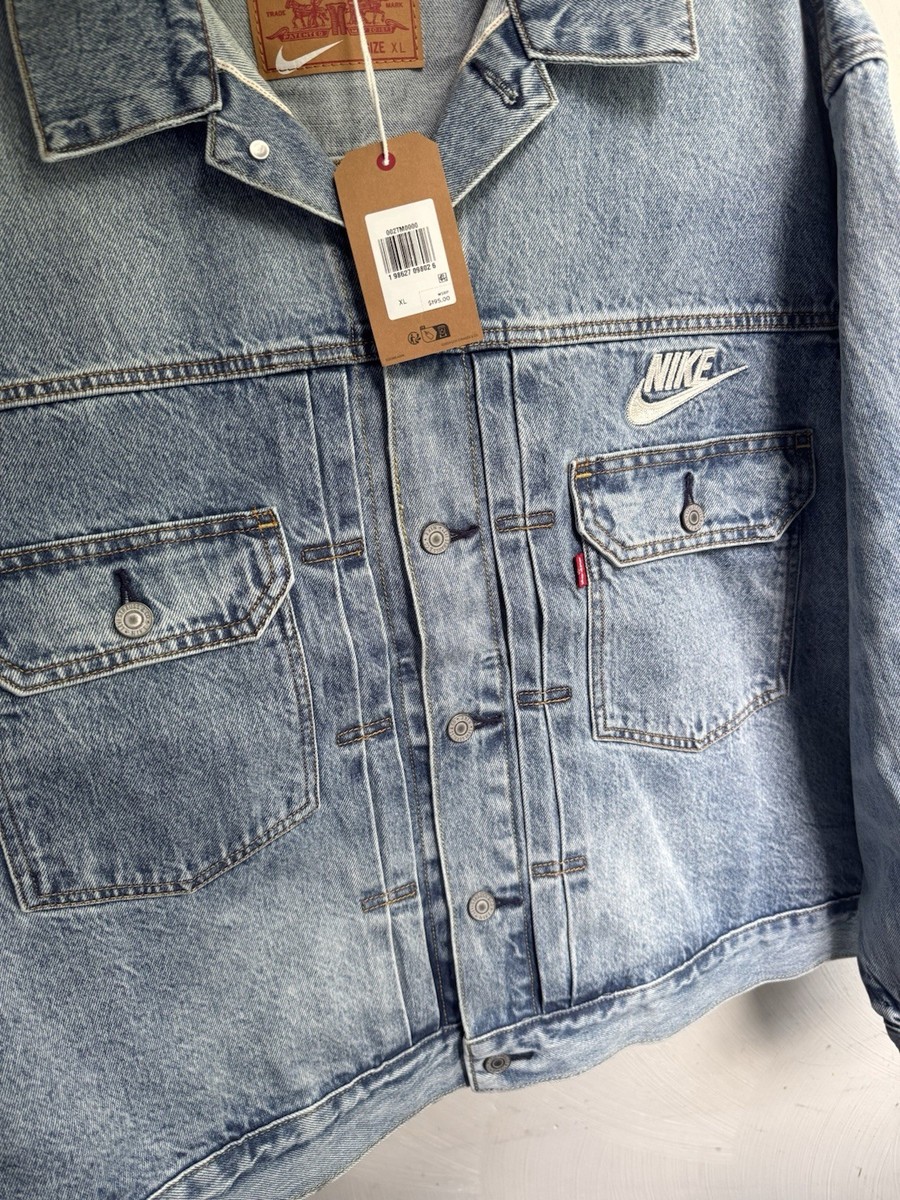 ジャケット・アウター LEVI'S x Nike Denim Trucker Jacket XL Levi's x Nike Denim Trucker Jacket Medium Wash Mens Size XL