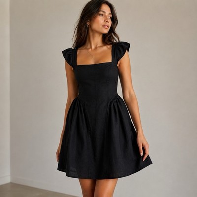 Reformation mini black dress size 8 