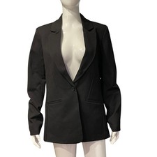 NWT Express Ponte Blazer Jacket Women  s Medium Black 128 EX005833