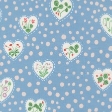 MODA - Funny Valentine by Lizzy House - Flower Heart Florals Hearts Dots - Sky