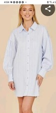 CLEARANCE $35.90 DOlCE CABO casual minidress , Blue/White, S, MSP $126 NWT