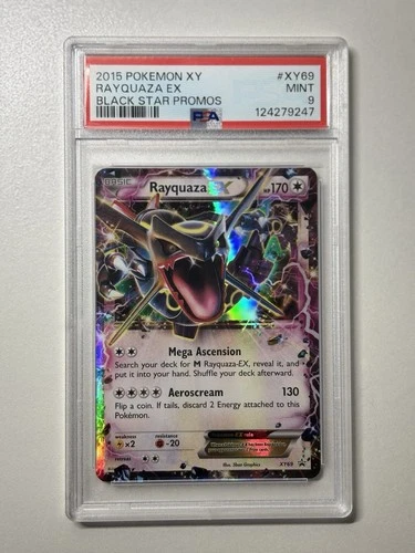 2015 Pokemon Shiny Rayquaza EX #XY69 XY Black Star Promo Holo Rare PSA 9 Mint