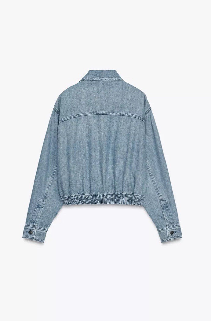 ZARA ZW COLLECTION DENIM BOMBER JACKET Blue | 8307/244/400 | eBay