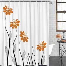 Cute Flower Elegant Floral Shower Curtain Retro Washable Waterproof Fabric