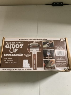 HorsePower Giddy Up Grill Cleaner AS-SEEN-ON-TV, Cordless, Rechargeable BBQ Tool