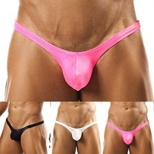 Men Low-Rise Elastic Bulge Pouch Bikini G-string Briefs T-back Thong Underwear