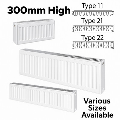 Central Heating Radiator 300mm High x 400mm–2000mm Wide | Type 11, Type ...