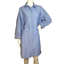 Modern Citizen Emma Striped Shirtdress L Balloon Sleeve Open Back