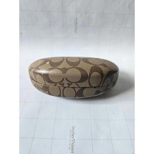 Coach Hard Glasses Case Brown Signature Logo Eyeglass Sunglasses Holder