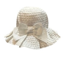 Janie and Jack Pleated Ribbon Hat White Size 18-24 months New with tags