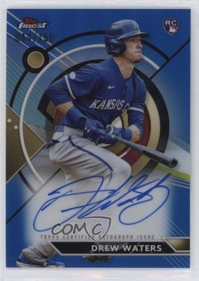 2023 Topps Finest Blue Refractor 44/150 Drew Waters #FA-DWA Rookie Auto RC nf5