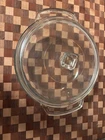 Anchor Hocking 2 Qt Glass Casserole Dish w Lid Clear Round Oven Safe Vintage USA