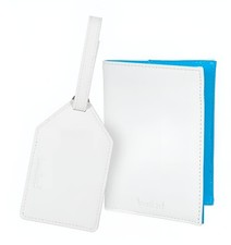 Love Island Reise Set In Schachtel, Gepäckanhänger Und Passhülle Blau Und Weiß