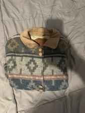 Woolrich Button Front Jacket Size L Made In USA Multicolor Great Quality 