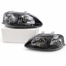 For 99-00 Honda Civic Type R Style Ek9 Ek4 Em1 Jdm Black Headlights Ctr Si