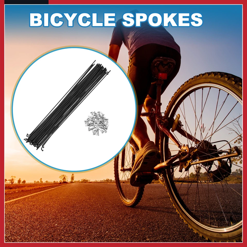 Radios Bicicleta Bicicleta 14G 265MM Bicicleta Montaña Radios Acero Negro 36 Piezas Foto 2 de 4