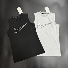 Nike Pro Tight Fit Vest Black White Dri Fit Muscle Fit Compression S - XXXL