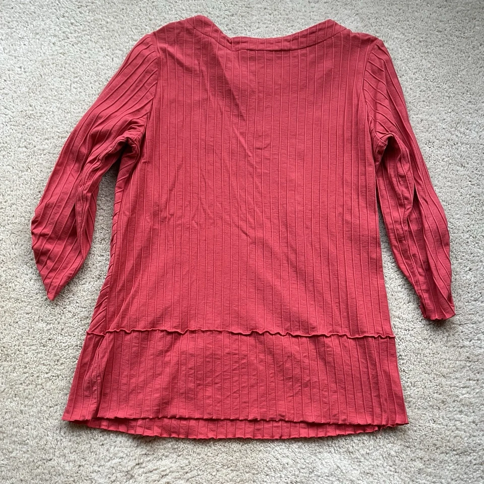 Soft Surroundings Coral Pullover Tunic Blouse - Size S - EUC - 100% Cotton - Image 2 of 4
