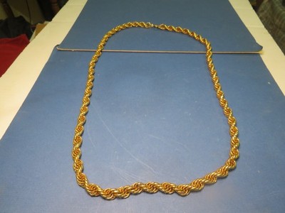 Heavy Gold Tone 35 Inch Rope Chain Unbranded Pre-Owned