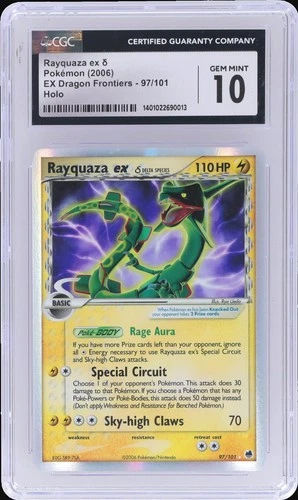 2006 Pokemon EX Dragon Frontiers Rayquaza EX #97 CGC 10 Holo Gem Mint