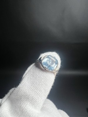 Art Dećo 835er Silber Ring mit  Spinell RG 58/ Silver Ring Blue Spinel